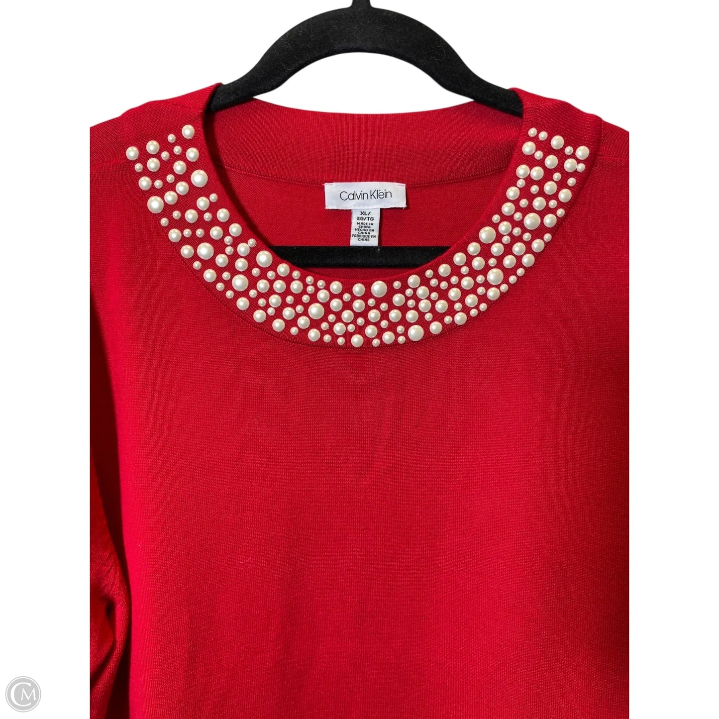 Sweater By Calvin Klein In Red, Size: Xl