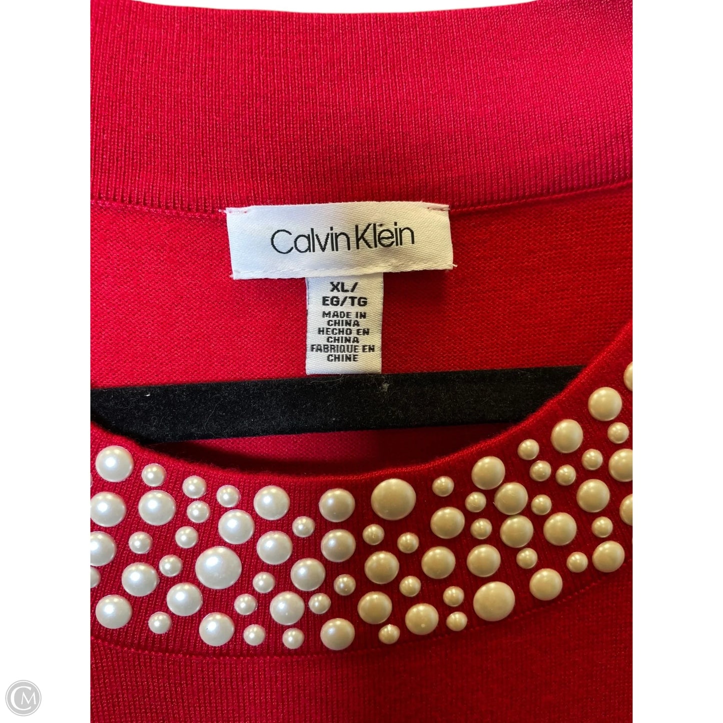Sweater By Calvin Klein In Red, Size: Xl