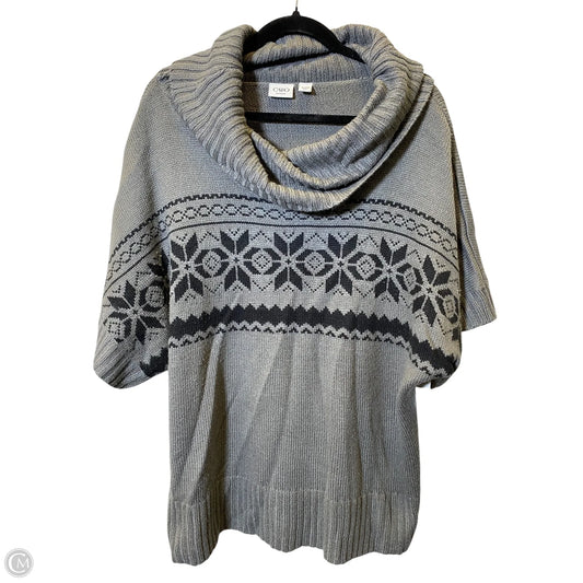 Sweater By Cato In Black & Grey, Size: 3x