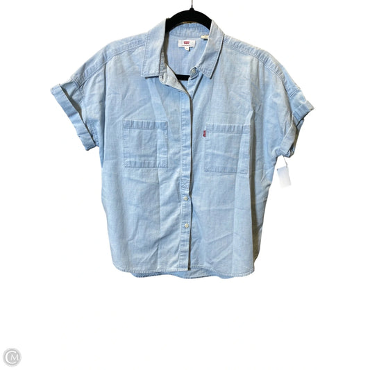 Blouse Short Sleeve By Levis In Blue, Size: M