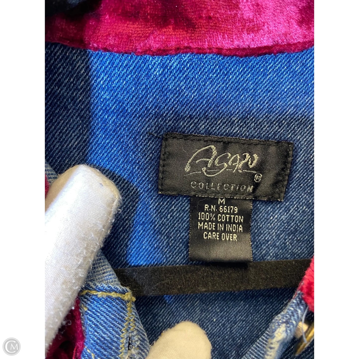 Jacket Denim By Agapo In Blue & Red, Size: M
