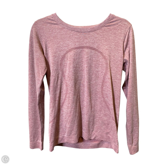 Athletic Top Long Sleeve Crewneck By Lululemon In Pink, Size: M