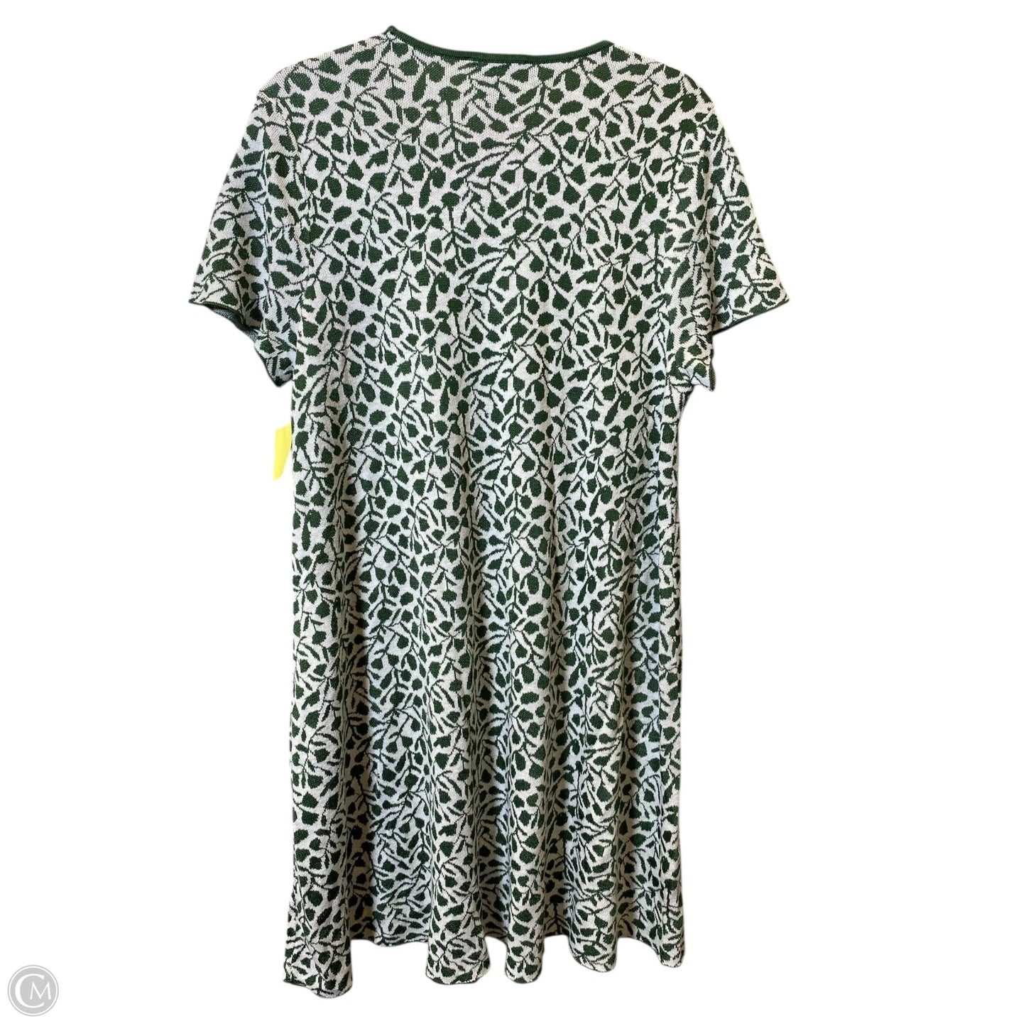 Dress Sweater By Ann Taylor In Green & White, Size: Xl