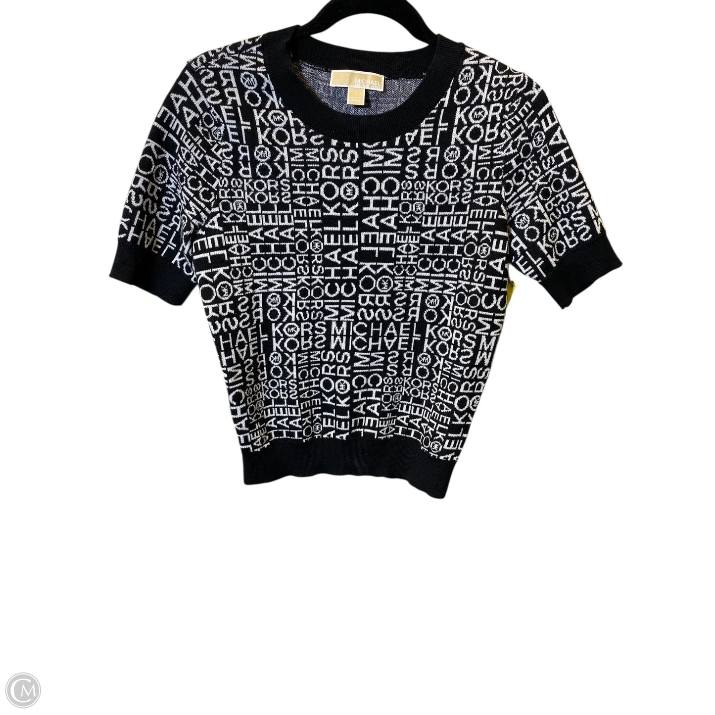 Sweater Short Sleeve By Michael By Michael Kors In Black & White, Size: S