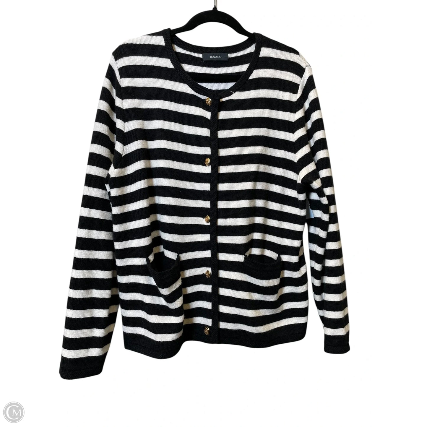 Cardigan By Dokotoo In Black & White, Size: Xl