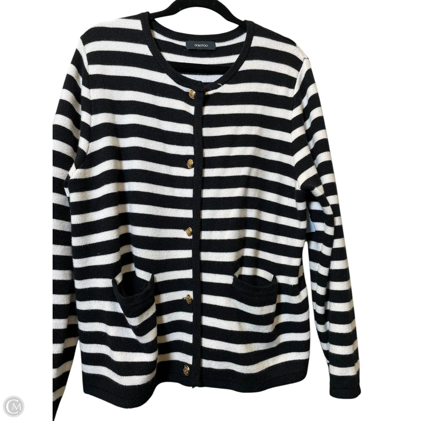 Cardigan By Dokotoo In Black & White, Size: Xl