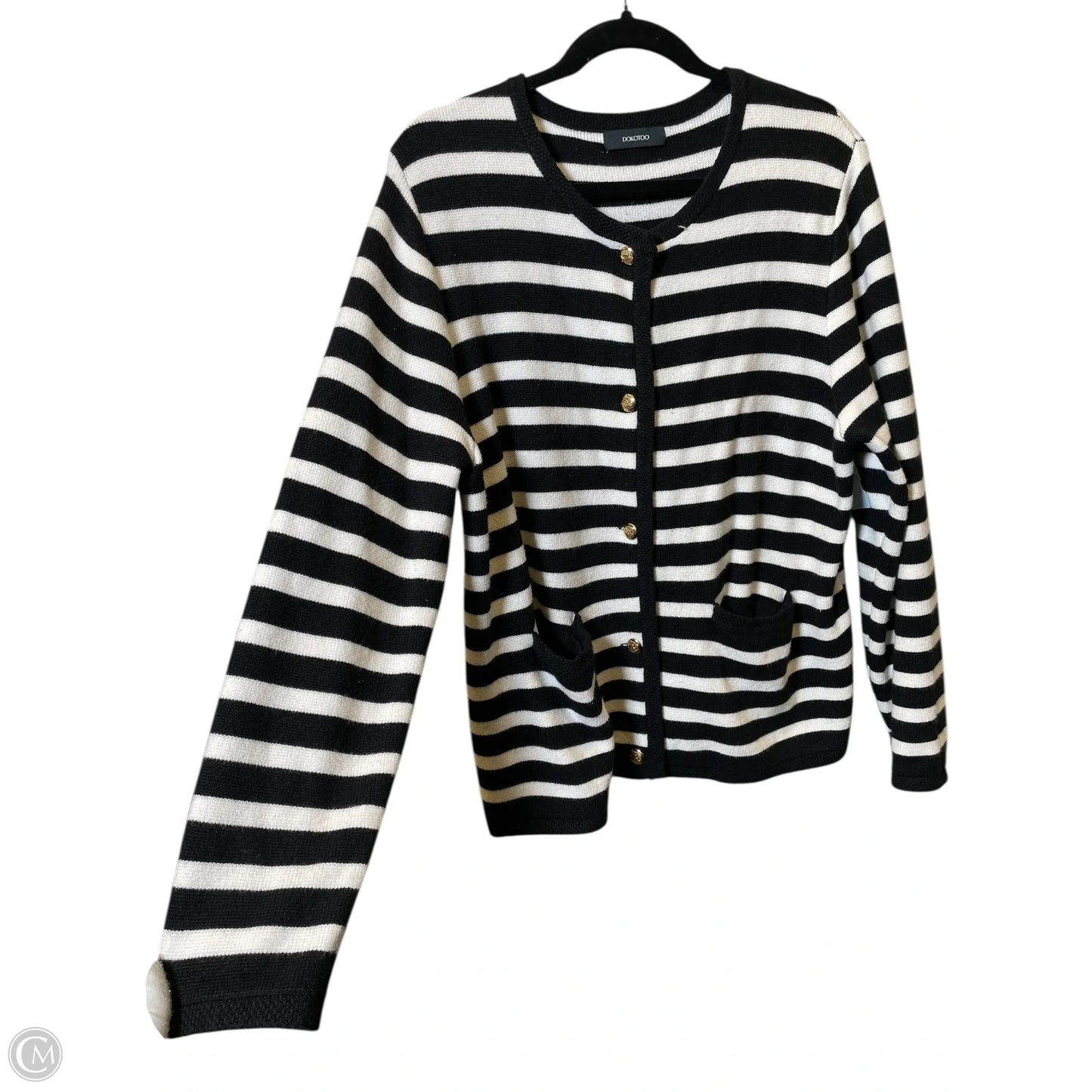 Cardigan By Dokotoo In Black & White, Size: Xl