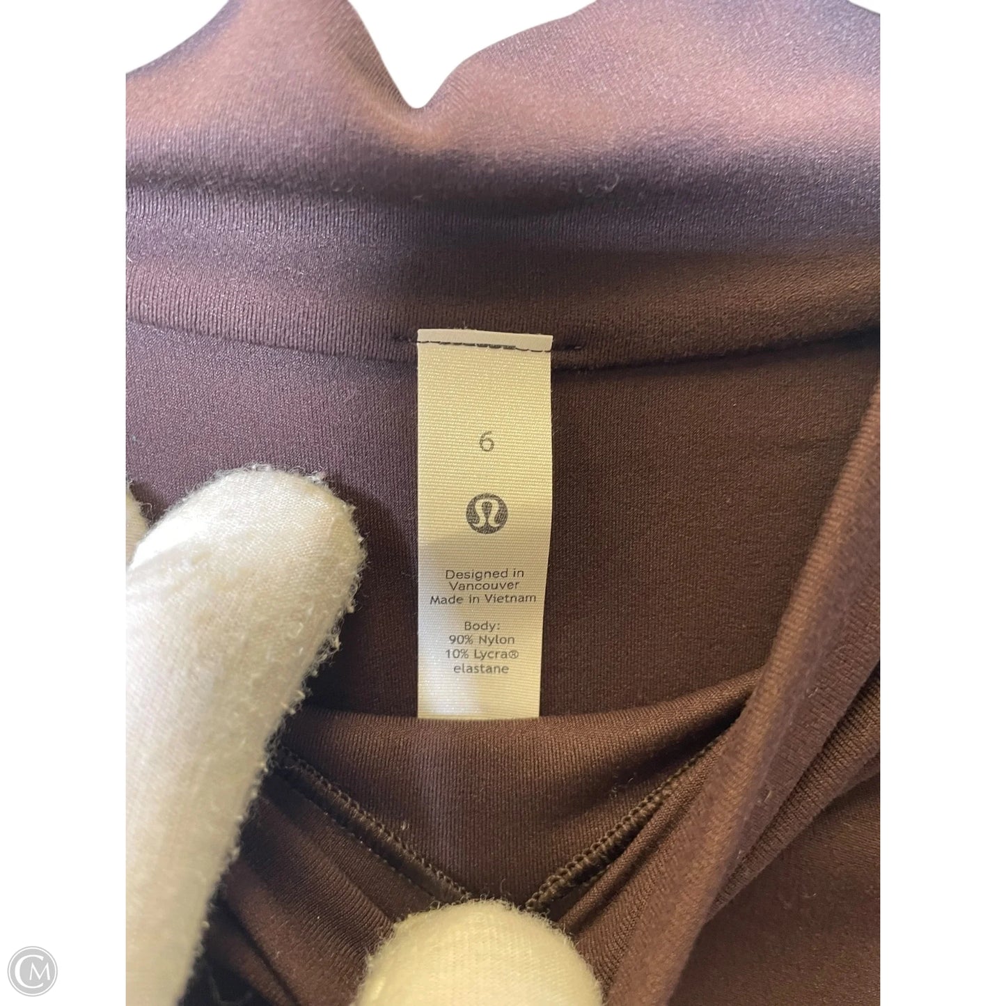 Athletic Top Long Sleeve Collar By Lululemon In Brown, Size: 6