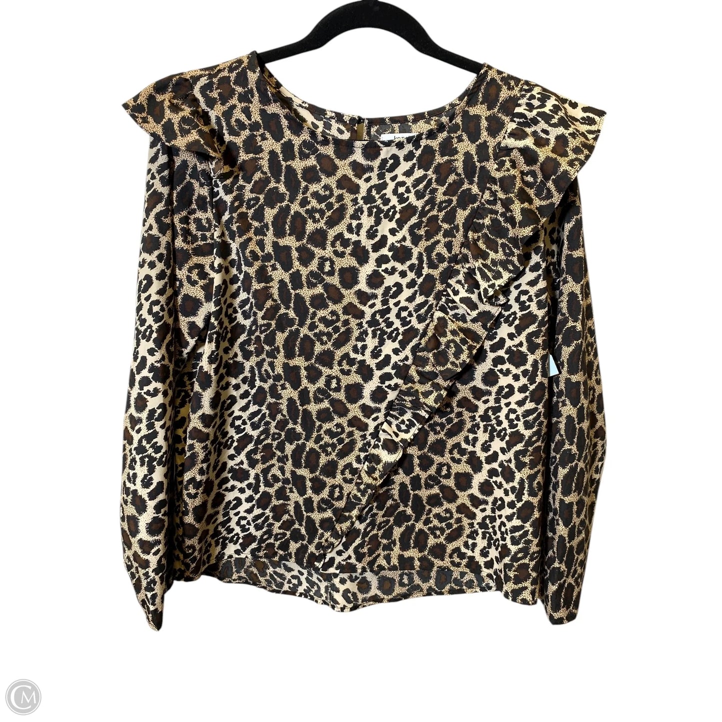 Blouse Long Sleeve By Kensie In Animal Print, Size: M