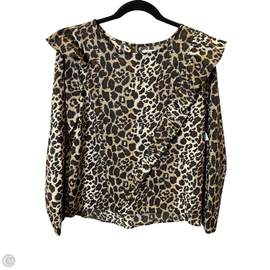 Blouse Long Sleeve By Kensie In Animal Print, Size: M
