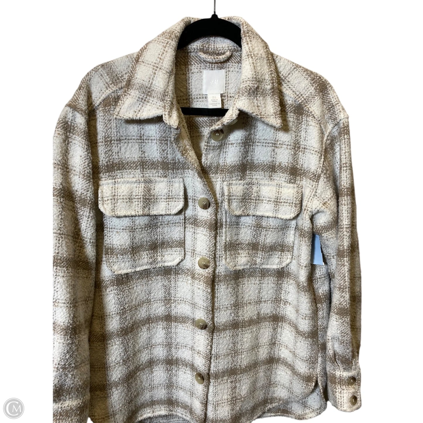 Jacket Other By H&m In Brown & Cream, Size: S