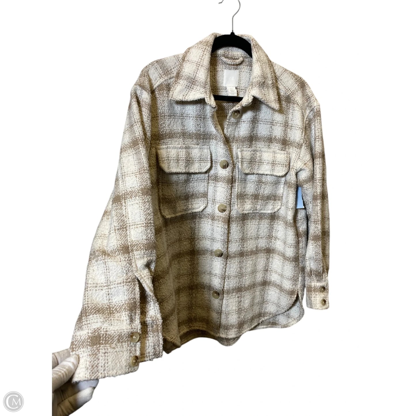 Jacket Other By H&m In Brown & Cream, Size: S