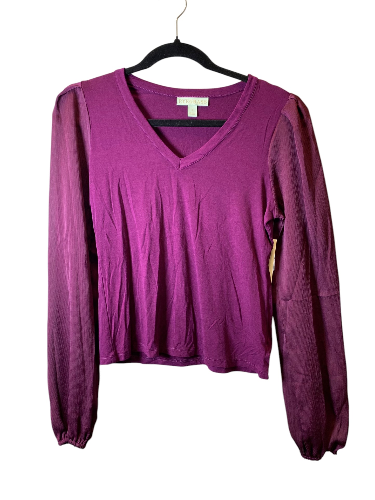 Top Long Sleeve By Cmc In Purple, Size: S