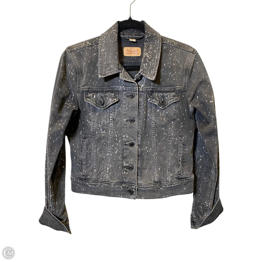 Jacket Denim By Levis In Black & White, Size: M
