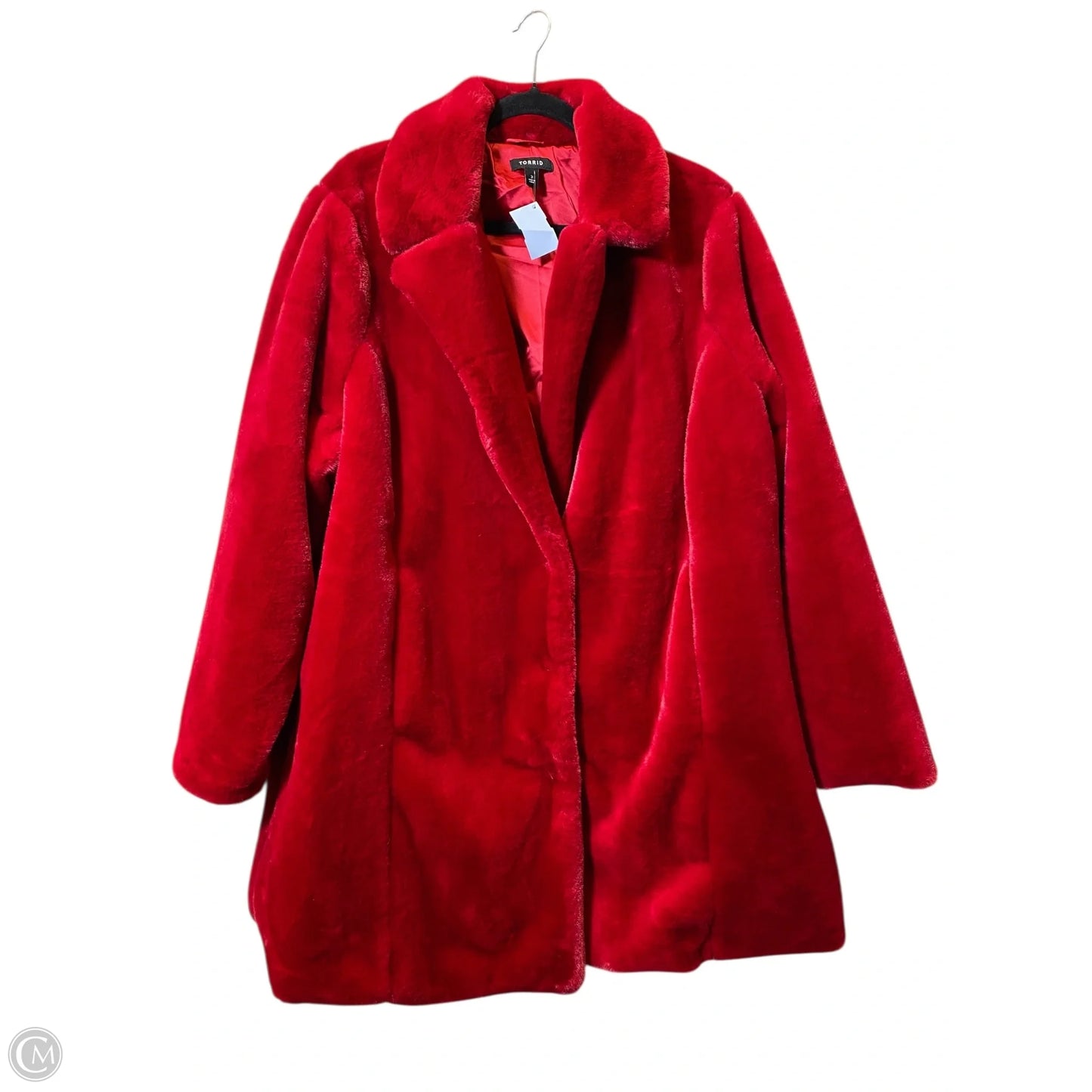 Coat Faux Fur & Sherpa By Torrid In Red, Size: 3x