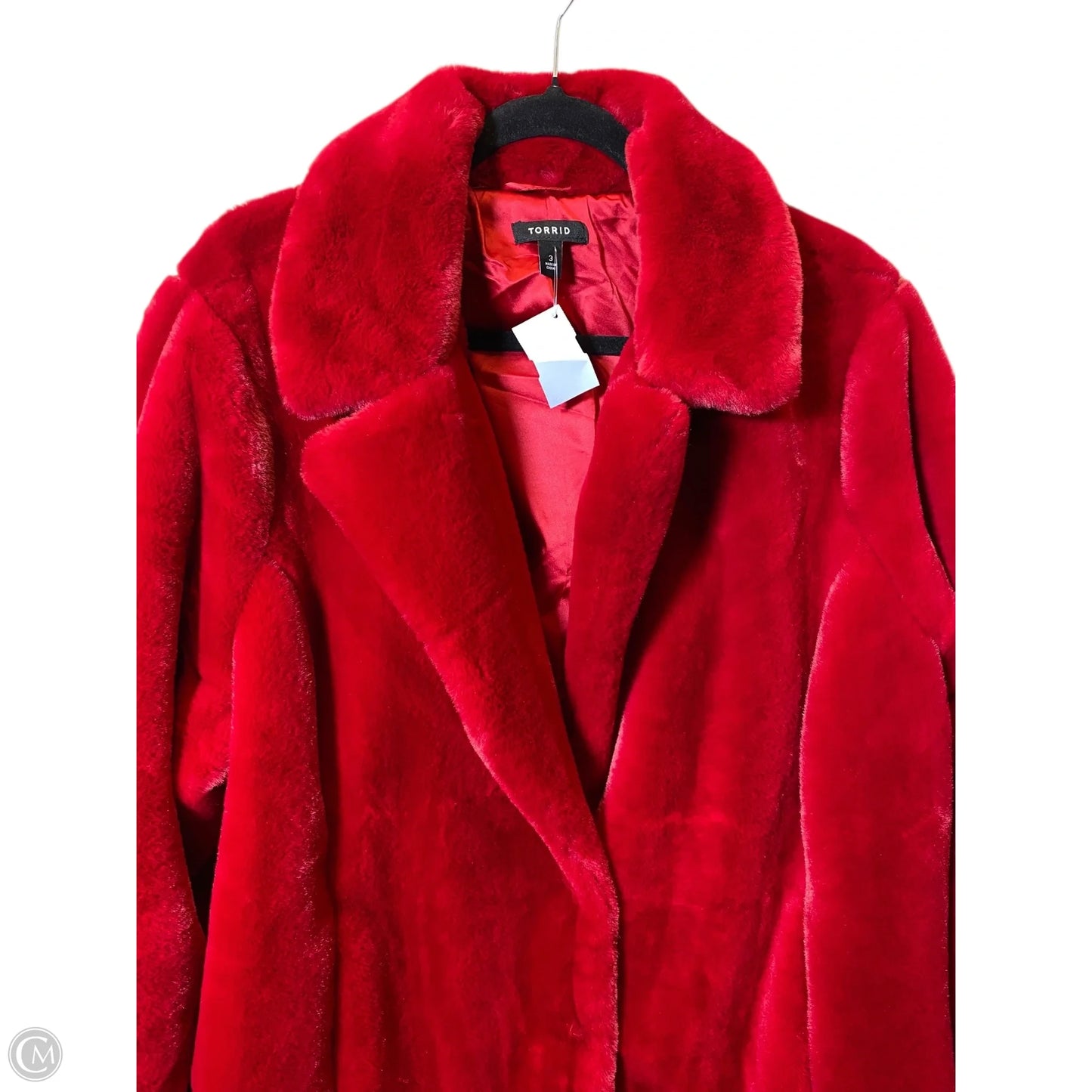 Coat Faux Fur & Sherpa By Torrid In Red, Size: 3x