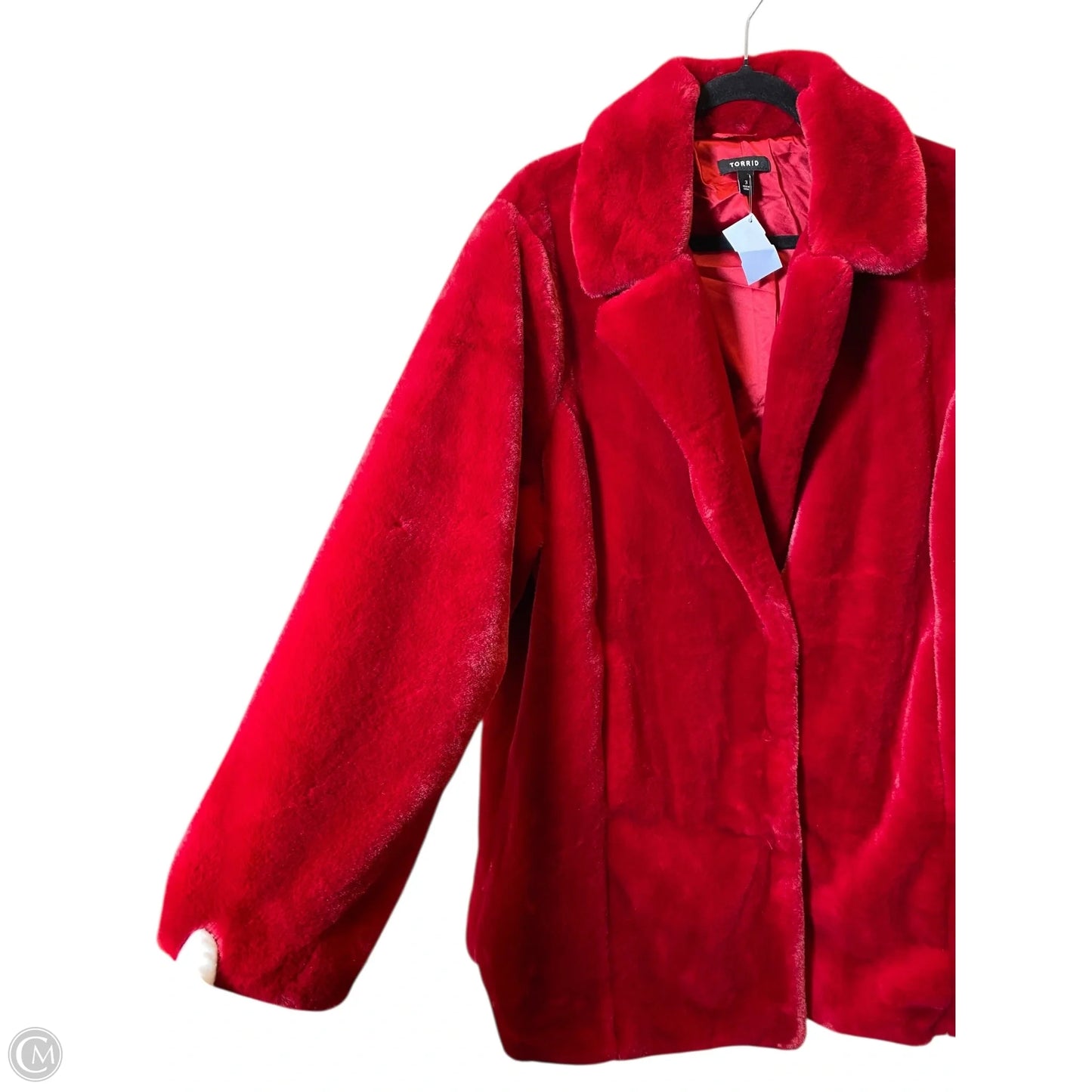 Coat Faux Fur & Sherpa By Torrid In Red, Size: 3x