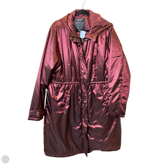 Coat Raincoat By Torrid In Maroon, Size: 2x