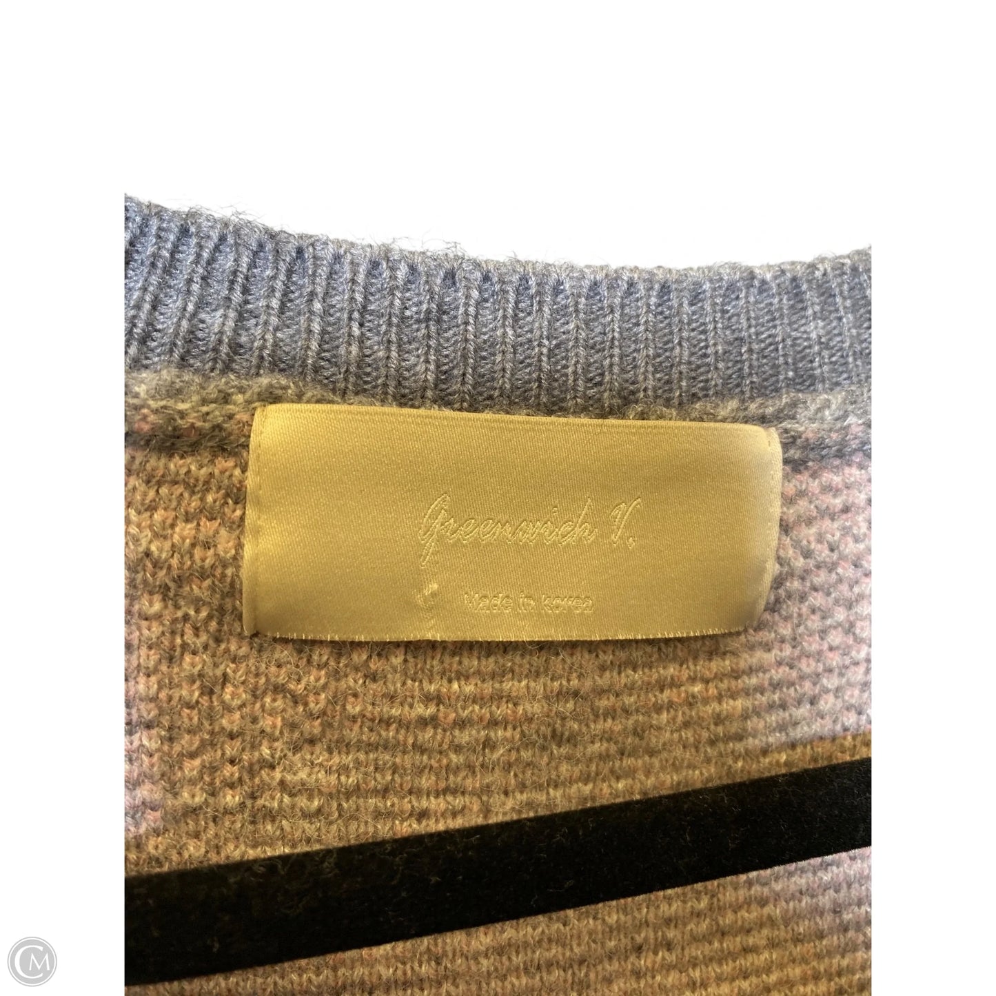 Vest Sweater By Clothes Mentor In Grey & Pink, Size: L