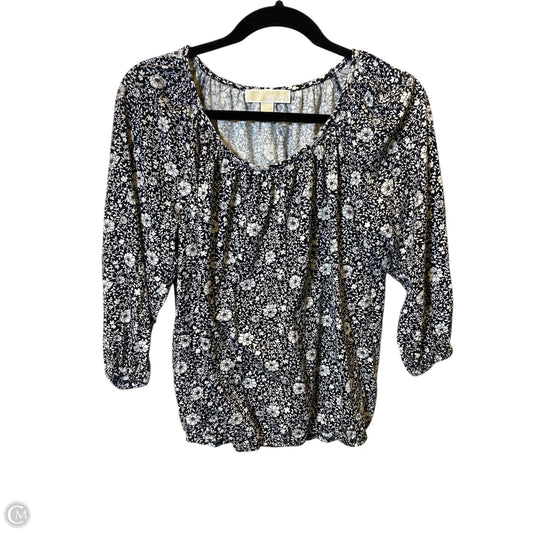 Top Long Sleeve By Michael By Michael Kors In Black & White, Size: S