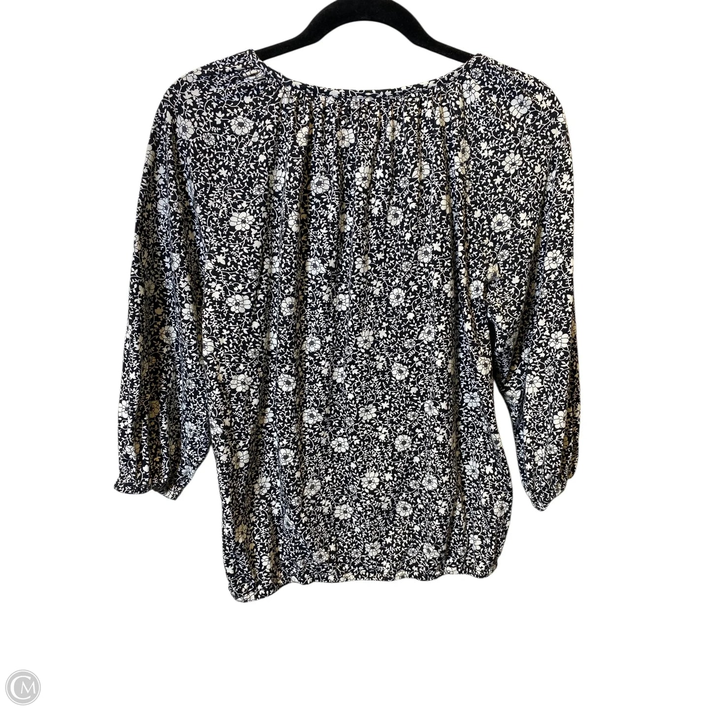 Top Long Sleeve By Michael By Michael Kors In Black & White, Size: S