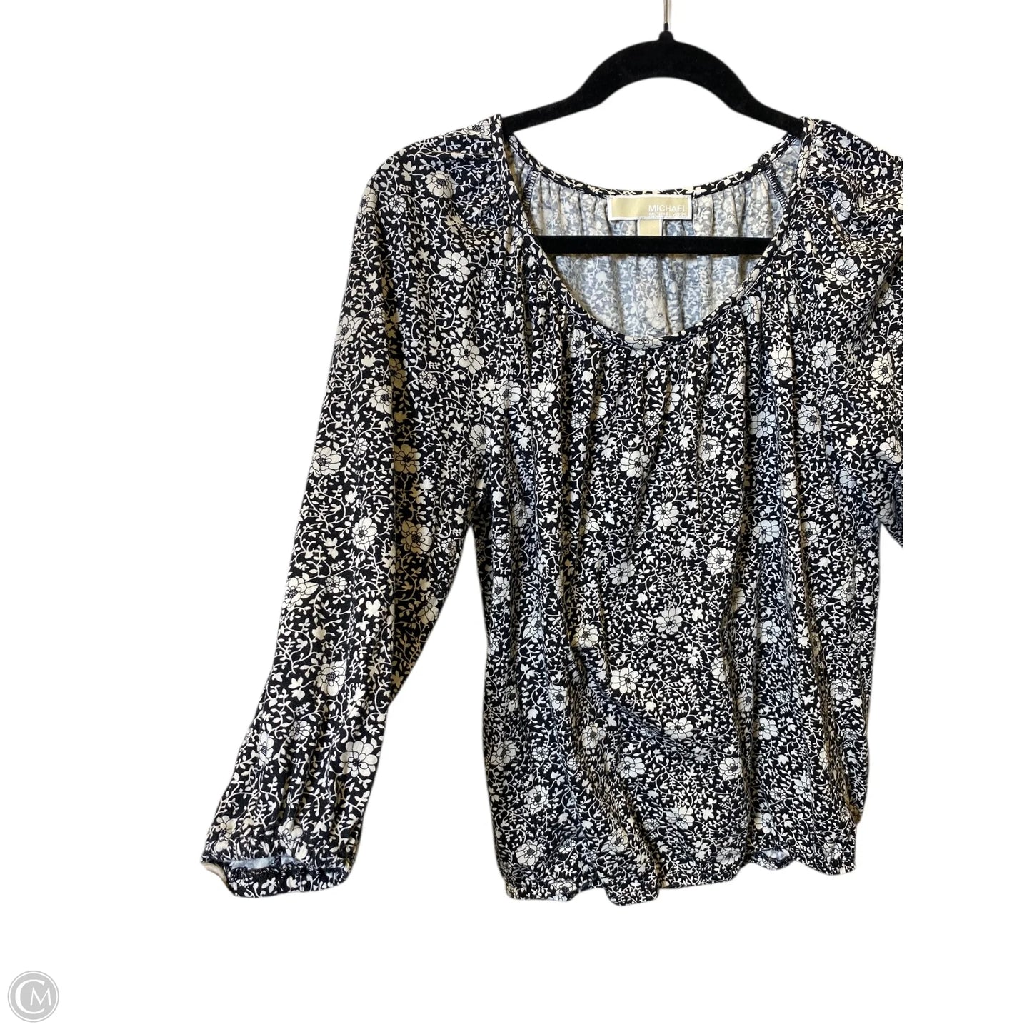 Top Long Sleeve By Michael By Michael Kors In Black & White, Size: S