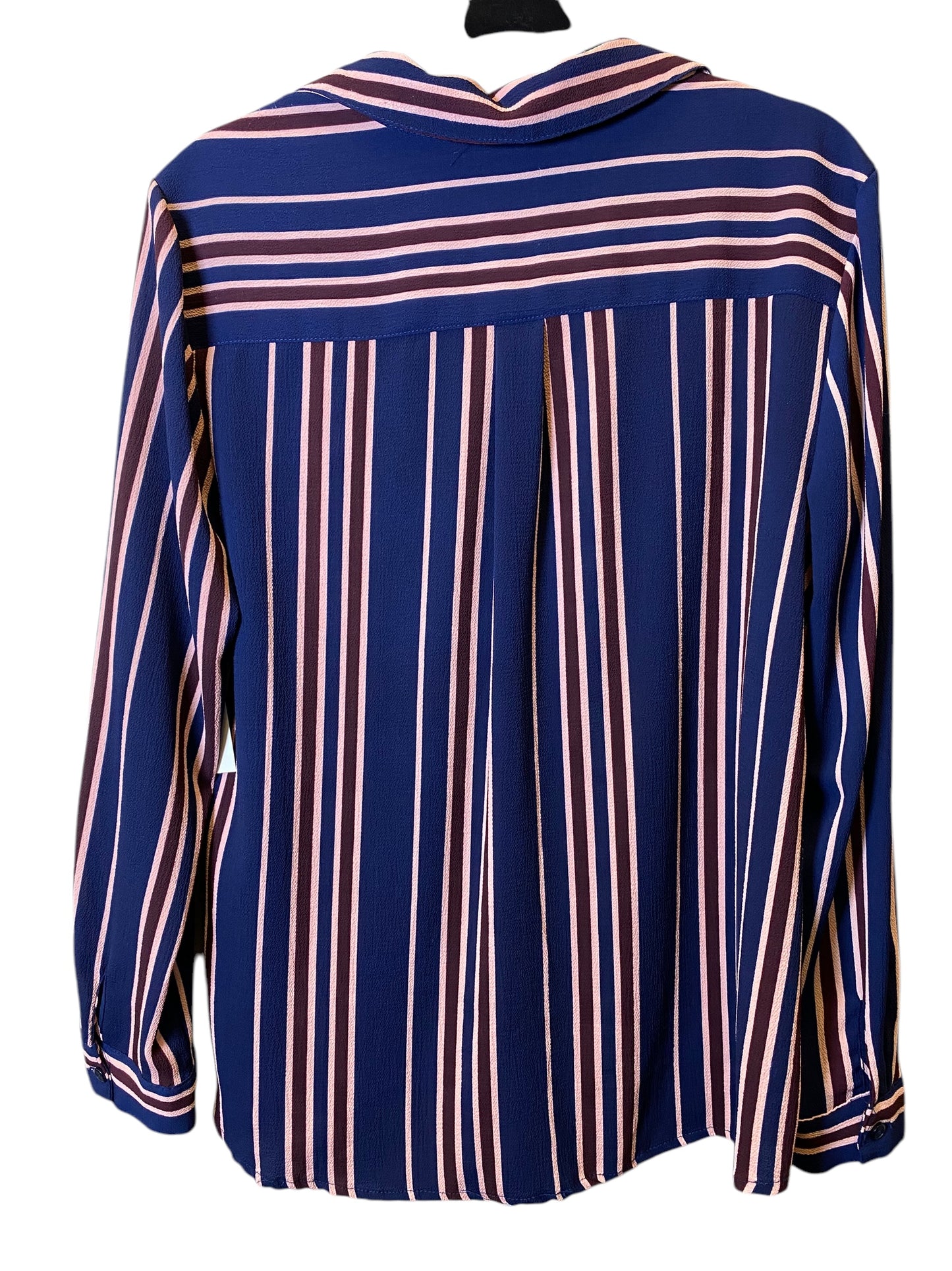 Top Long Sleeve By Ny Collection In Striped Pattern, Size: L