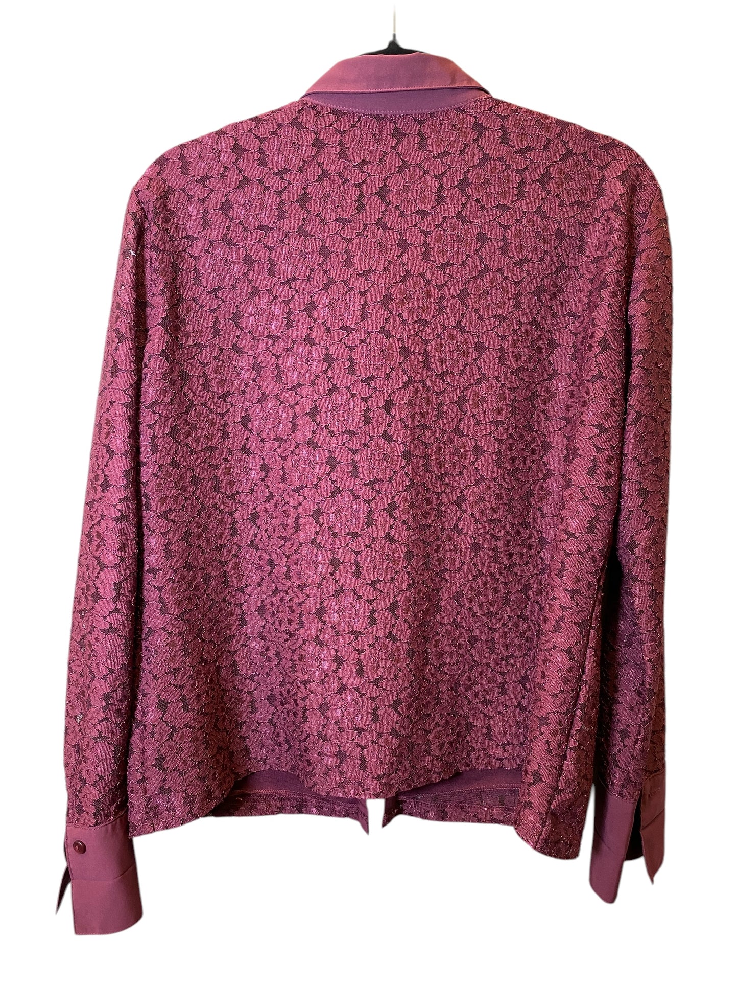 Top Long Sleeve By Notations In Red, Size: L