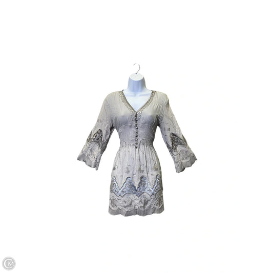 Dress Casual Midi By Clothes Mentor In Grey, Size: M