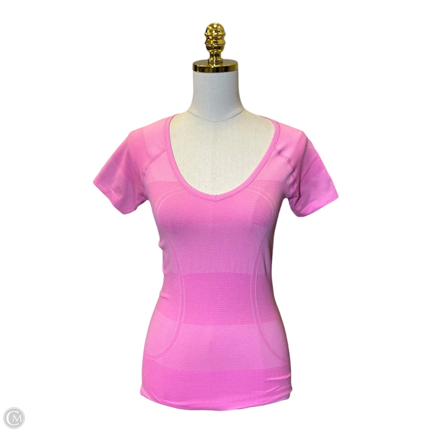 Athletic Top Short Sleeve By Lululemon In Pink, Size: S