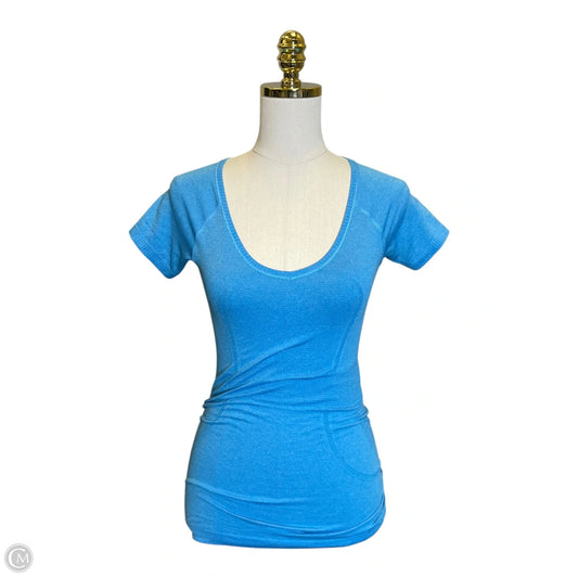 Athletic Top Short Sleeve By Lululemon In Blue, Size: S