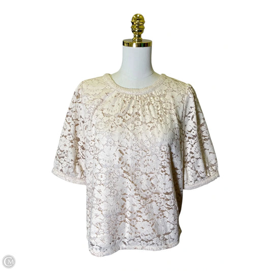 Blouse Short Sleeve By Loft In Cream, Size: M
