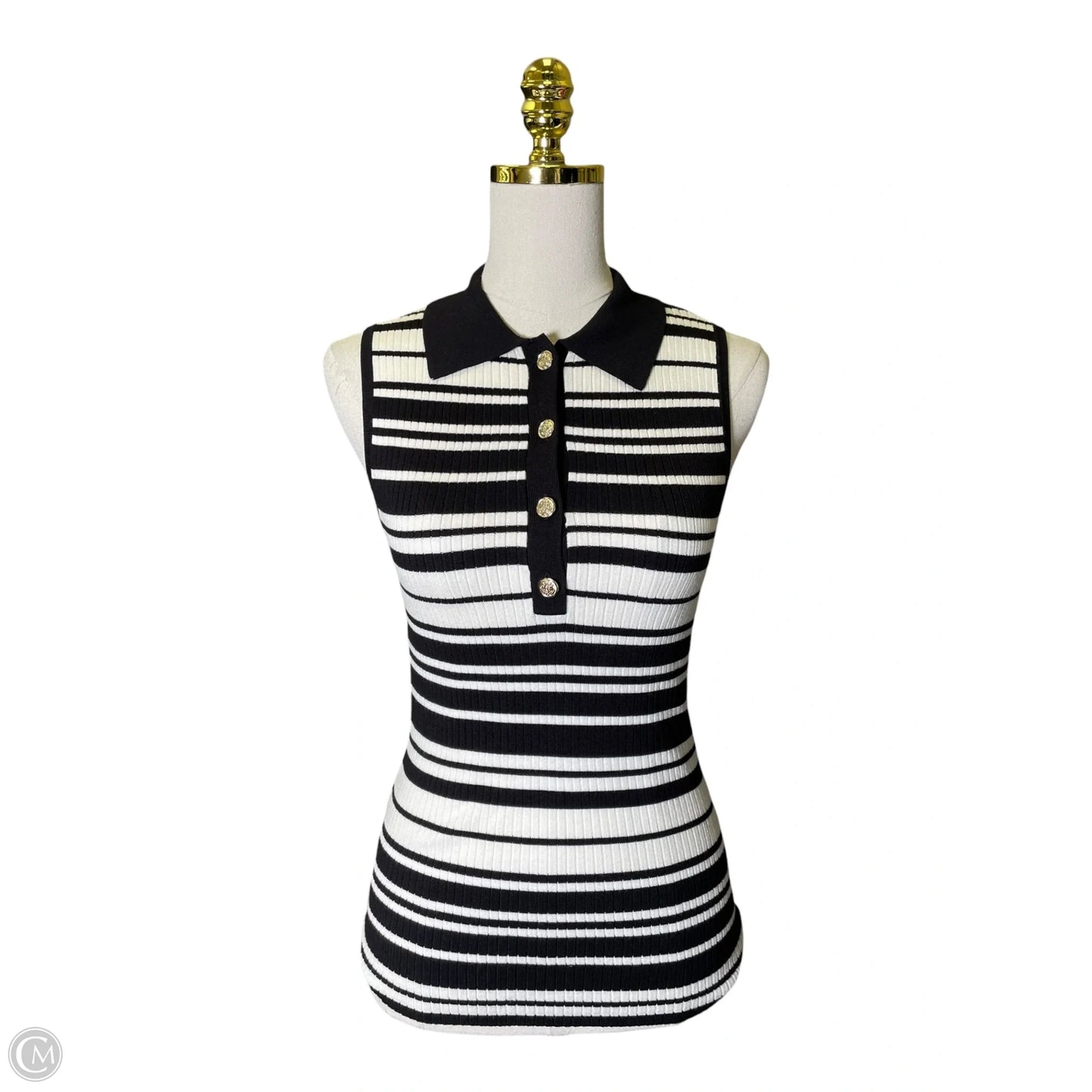 Top Sleeveless By Nine West In Striped Pattern, Size: S