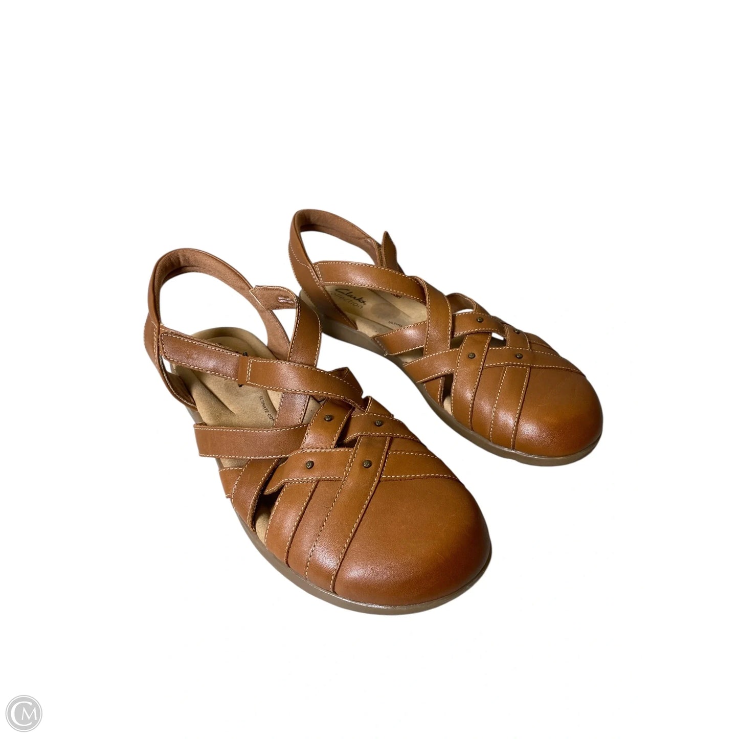 Sandals Flats By Clarks In Brown, Size: 11