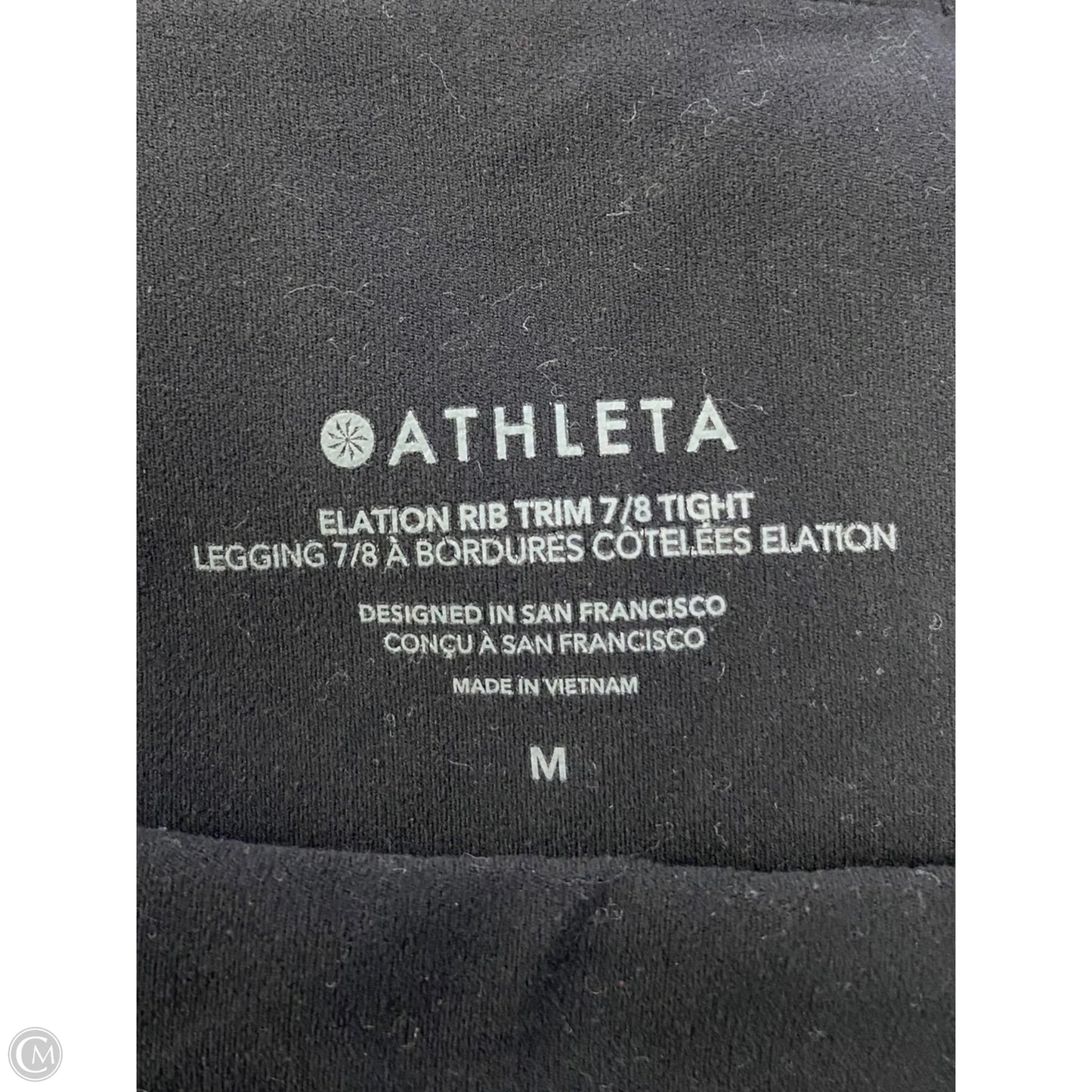 Athletic Leggings By Athleta In Black & Grey, Size: M