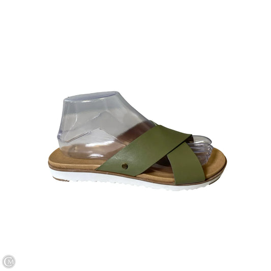 Sandals Flats By Catherine Malandrino In Green & Tan, Size: 7