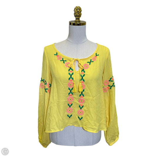 Blouse Long Sleeve By Gb In Multi-colored, Size: S