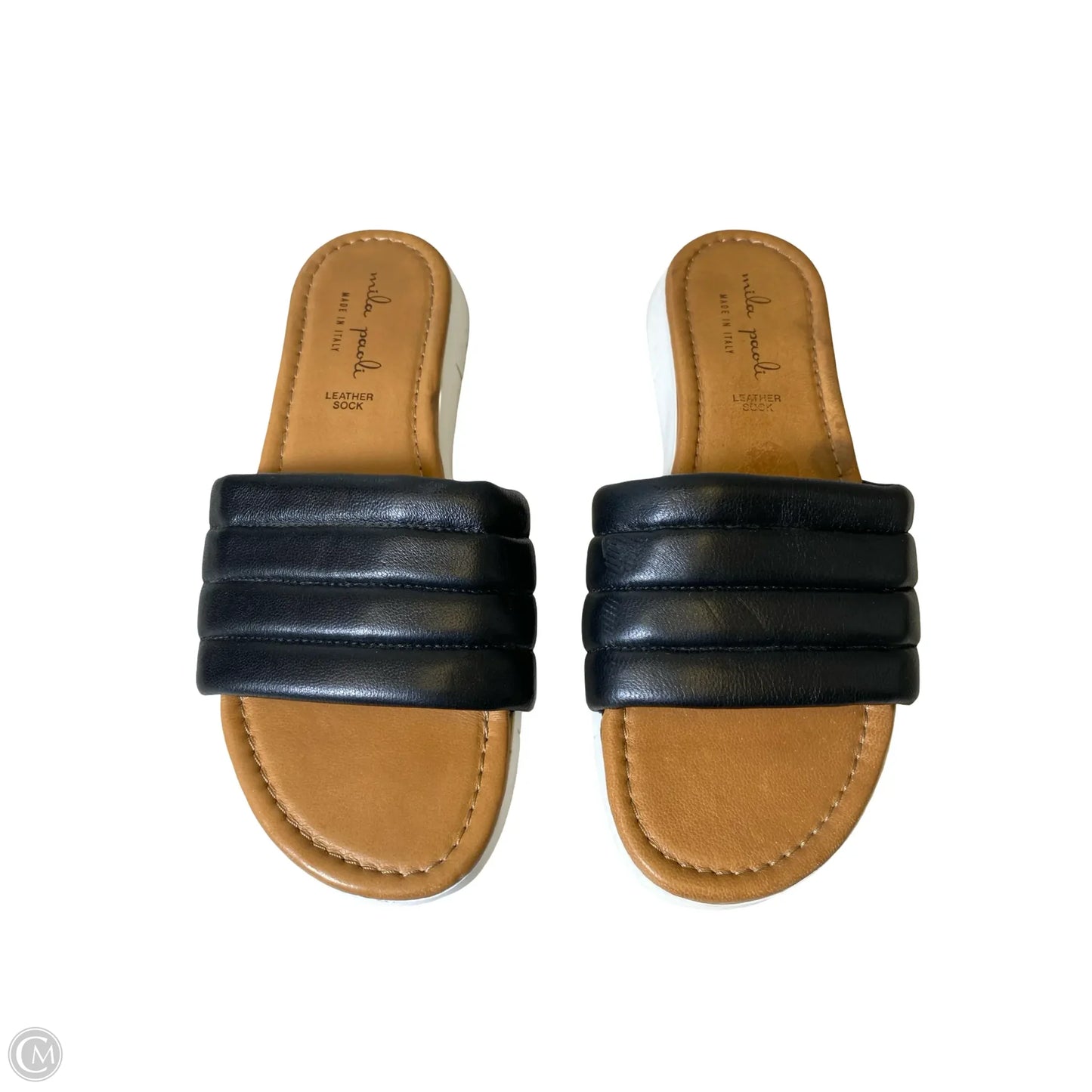 Sandals Flats By Clothes Mentor In Black & Brown, Size: 8