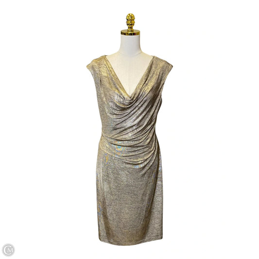 Dress Casual Midi By Connected Apparel In Gold, Size: L