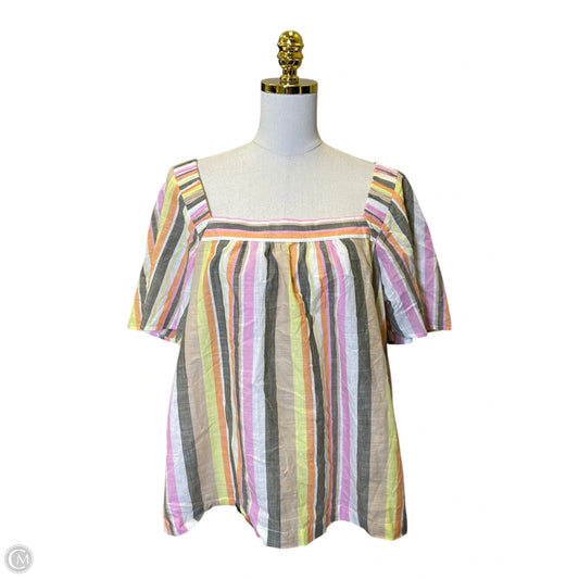 Top Short Sleeve By Loft In Multi-colored, Size: Xl