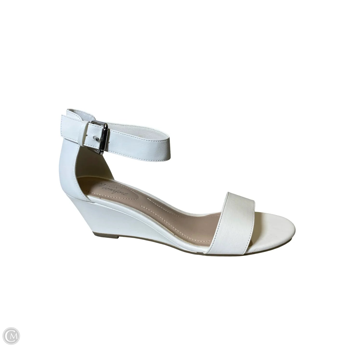 Shoes Heels Wedge By Dexflex In White, Size: 9W