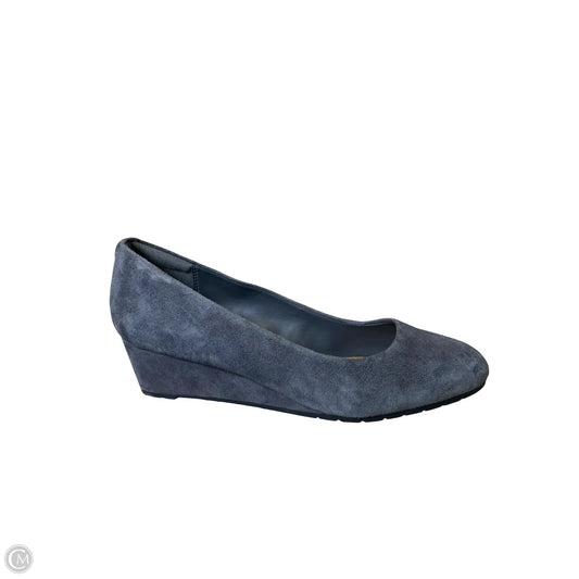 Shoes Heels Wedge By Clarks In Grey, Size: 6.5