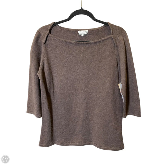 Top Long Sleeve By Cmc In Brown, Size: L