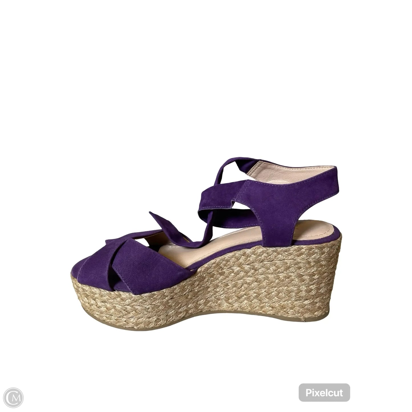 Shoes Heels Platform By Clothes Mentor In Purple & Tan, Size: 7