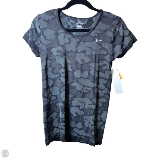 Athletic Top Short Sleeve By Nike In Black, Size: S