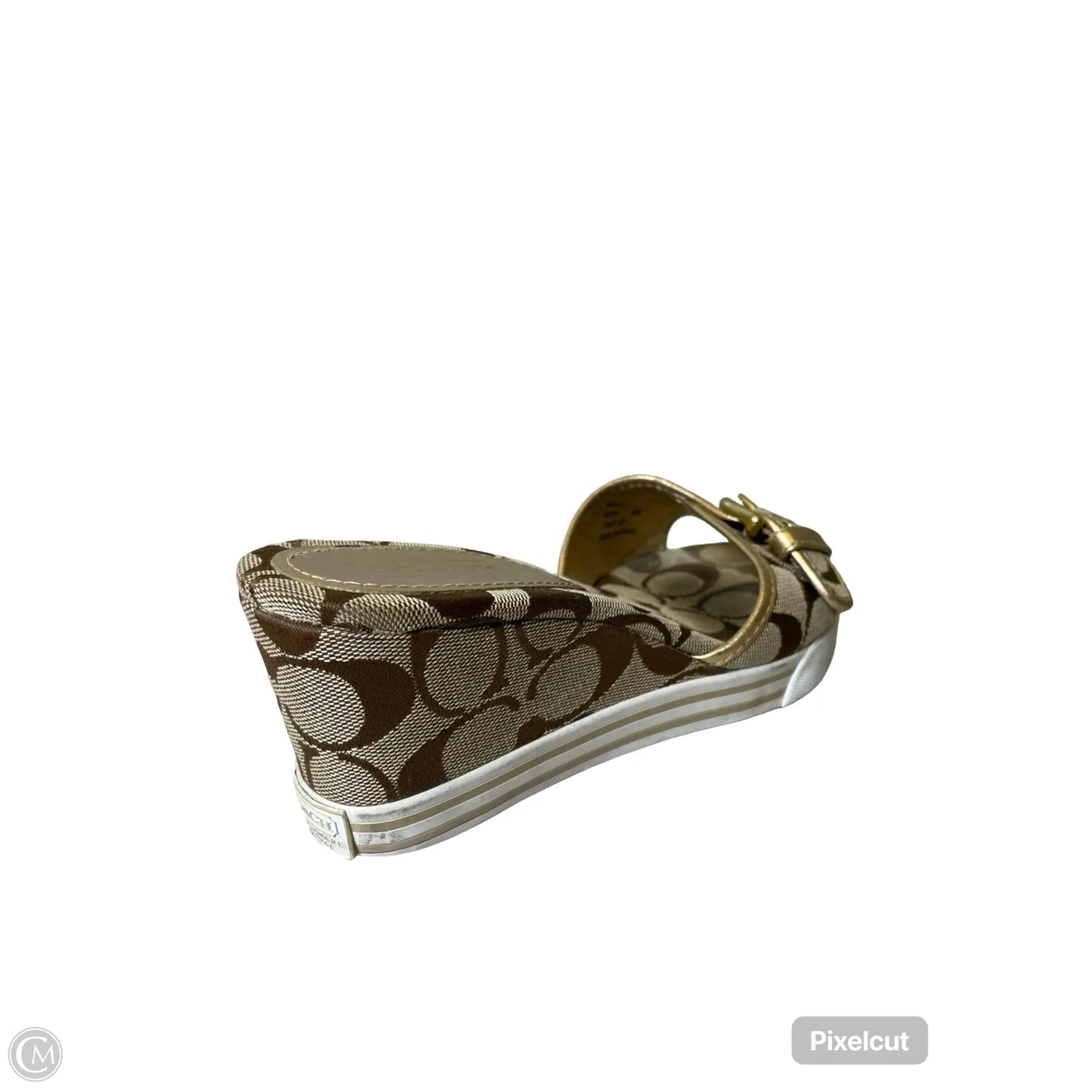 Shoes Designer By Coach In Brown & Gold, Size: 6