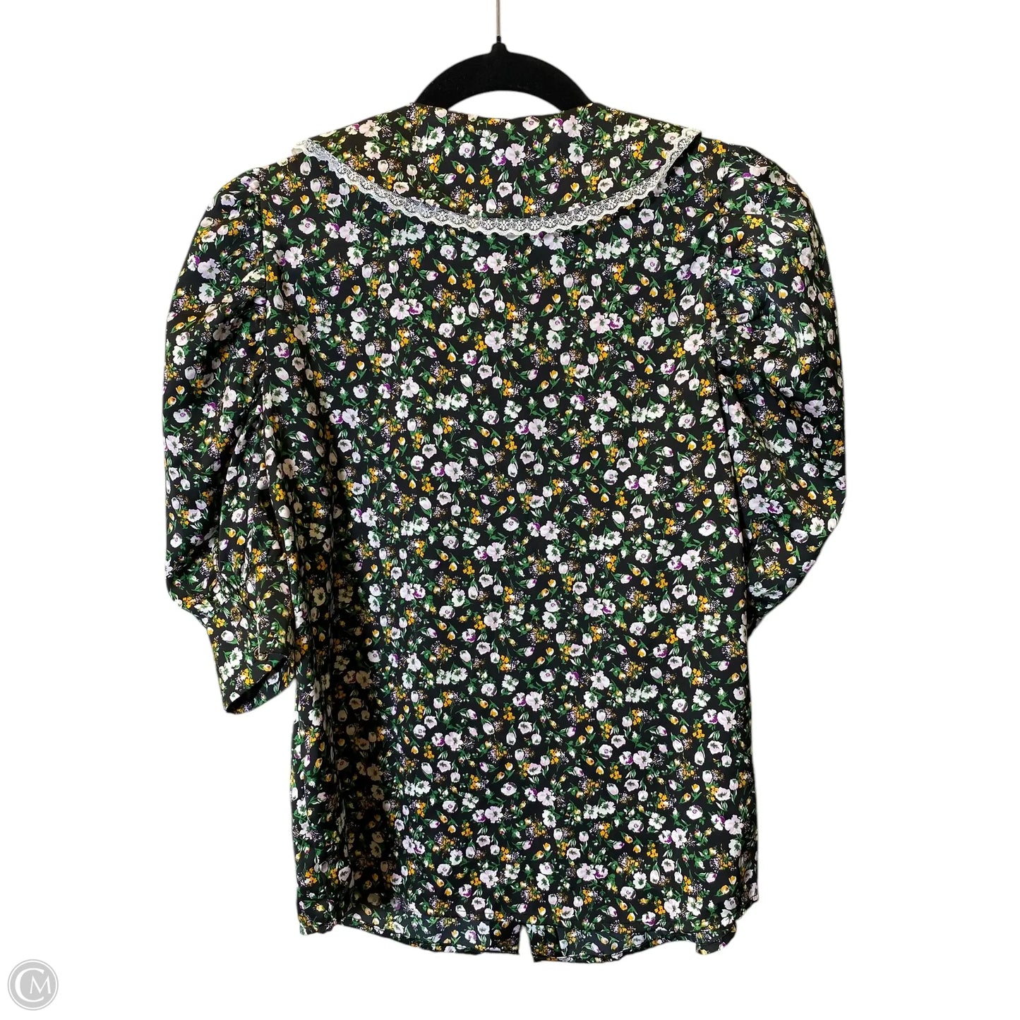 Top Short Sleeve Designer By Halston In Floral Print, Size: Xs