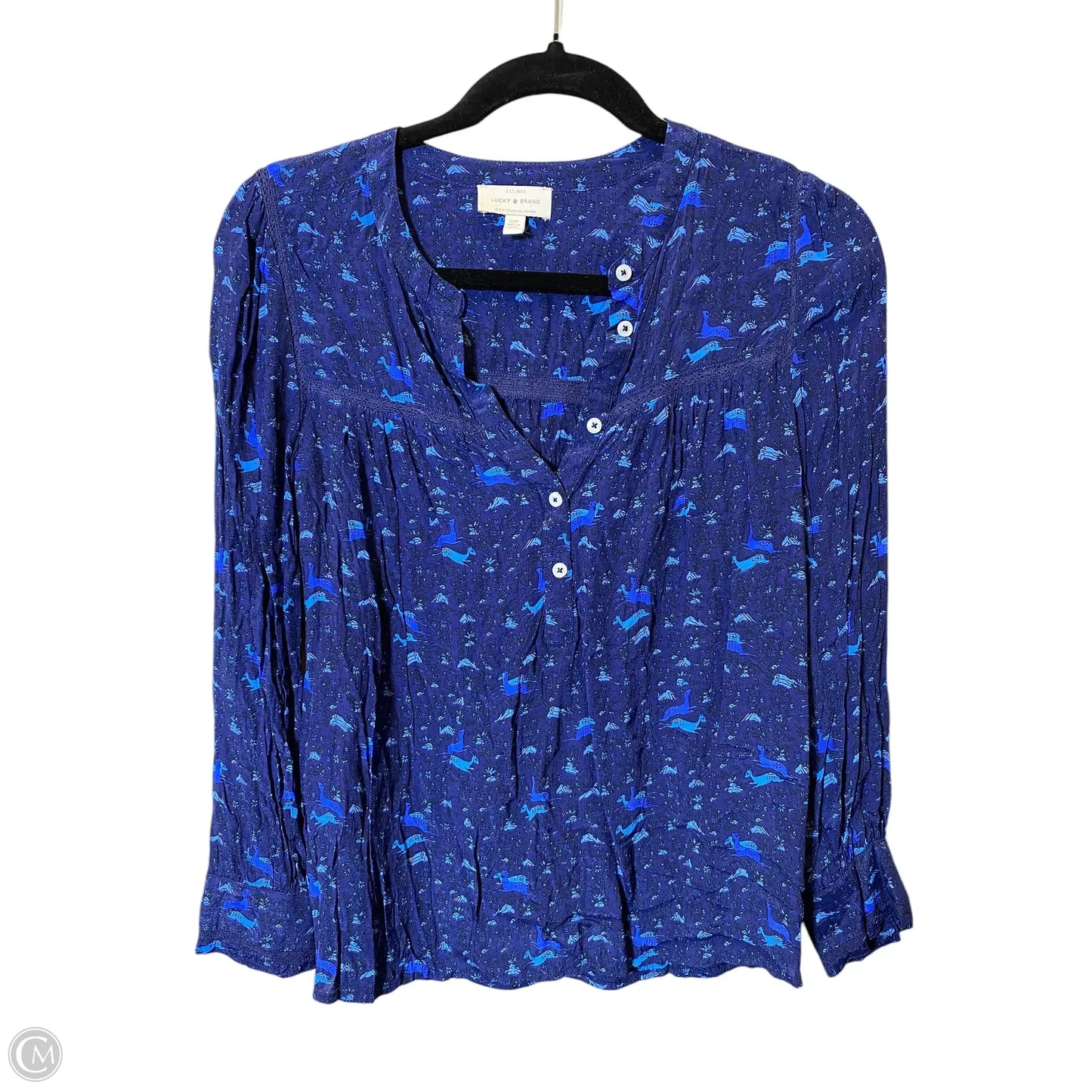 Top Long Sleeve By Lucky Brand In Blue, Size: S