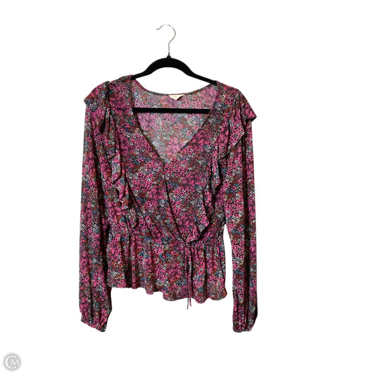 Top Long Sleeve By So In Floral Print, Size: Xl