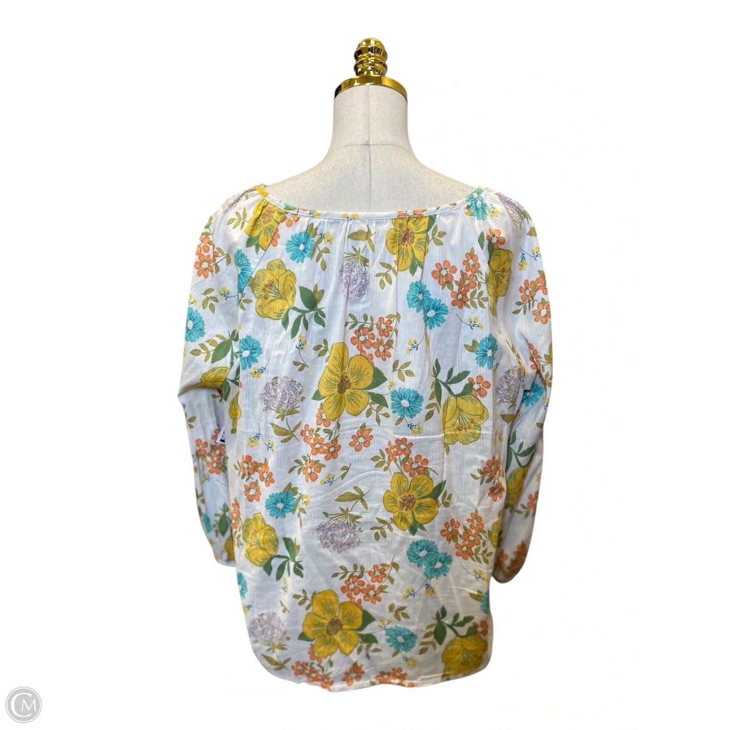 Blouse Long Sleeve By Ana In Floral Print, Size: L